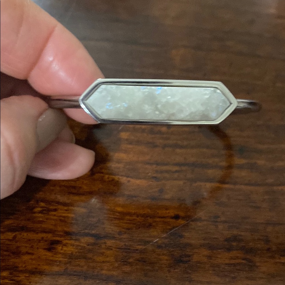 Kinsley Armelle Silver Bracelet with White Stone